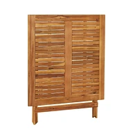 vidaXL Folding Patio Table 35.4"x35.4"x29.5" Solid Acacia Wood