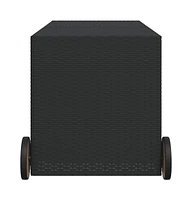 vidaXL Garden Storage Box with Wheels 74.8 Gal Poly Rattan