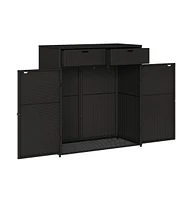 vidaXL Patio Storage Cabinet 41.3"x21.7"x44.5" Poly Rattan