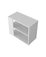 Fm Furniture Rio Verde Side Table in Melamine with Open Storage, White