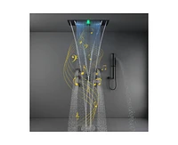 Casainc Flush-Mount Led Bluetooth Music Rainfall Shower System with Smart Touch Screen Display