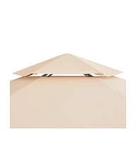 Garden Marquee Gazebo Pavilion Tent Beige 127.2"x104.3"