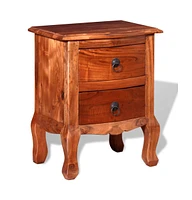 vidaXL Nightstand with Drawers Solid Acacia Wood