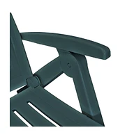 vidaXL Sun Lounger with Footrest Plastic Green