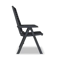 Reclining Patio Chairs 2 pcs Plastic Anthracite
