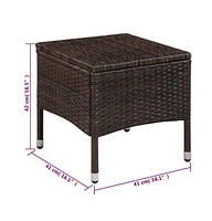 Patio Chair and Stool with Cushions Poly Rattan Brown