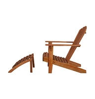 vidaXL Patio Adirondack Chair with Footrest Solid Acacia Wood