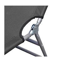 vidaXL Foldable Sunlounger with Adjustable Backrest Gray