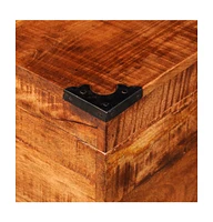 Storage Chest Cubic Rough Mango Wood