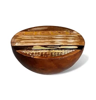 vidaXL Coffee Table Bowl-shaped with Steel Base Solid Reclaimed Wood