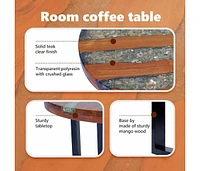 Coffee Table Teak Resin 23.6"