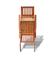 vidaXL Patio Deck Chair with Footrest Solid Acacia Wood