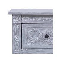 Sideboard with 2 Drawers 35.4"x11.8"x23.6" Solid Mahogany Wood