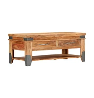 Coffee Table 43.3"x20.5"x17.7" Solid Acacia Wood