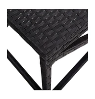 Patio Bench 47.2" Poly Rattan Black