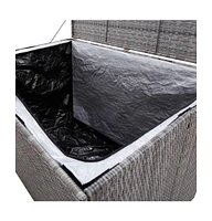 vidaXL Patio Storage Box Gray 59.1"x39.4"x39.4" Poly Rattan