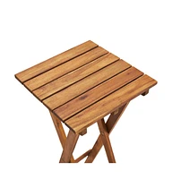 Plant Stand 11.8"x11.8"x15" Solid Acacia Wood