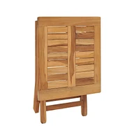 vidaXL Sun Lounger with Table Solid Teak Wood