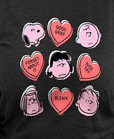 Hybrid Apparel Plus Peanuts Valentines Day Candy Hearts Graphic Crew Neck Top