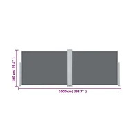 Retractable Side Awning Anthracite 39.4"x393.7"
