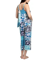 Linea Donatella Women's Maliah Knit Cropped Pants Pajama Set