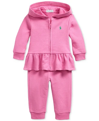 Polo Ralph Lauren Baby Ruffled French Terry Hoodie & Pants Set