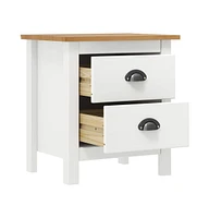 vidaXL Bedside Cabinet Hill 2 pcs White 18.1"x13.8"x19.5" Solid Pine Wood