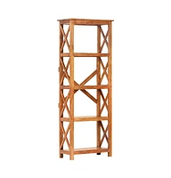 Bookshelf 23.6"x11.8"x63" Solid Acacia Wood Honey Finish