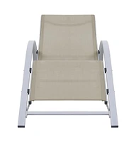 vidaXL Sun Loungers 2 pcs with Table Aluminum Cream
