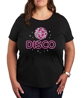 Hybrid Apparel Plus Trendy Disco Flash Graphic Crew Neck T-Shirt