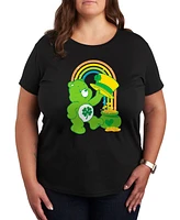 Hybrid Apparel Plus Trendy Care Bears St Patrick's Day Graphic Crew Neck T-Shirt