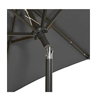 vidaXL Garden Parasol with Led Lights Anthracite 78.7"x83.1" Aluminum