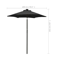 vidaXL Garden Parasol with Led Lights 78.7"x83.1" Aluminum