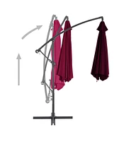 vidaXL Cantilever Garden Parasol with Aluminum Pole Bordeaux Red 118.1"