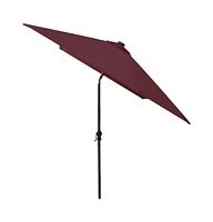 Garden Parasol with LEDs and Steel Pole Bordeaux Red 6.6'x9.8'
