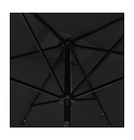 vidaXL Garden Parasol with LEDs and Steel Pole 6.6'x9.8