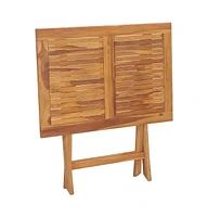 vidaXL Folding Patio Dining Table 35.4"x23.6"x29.5" Solid Teak Wood