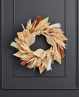 Seasonal 24" Pampas and Palm Wreath