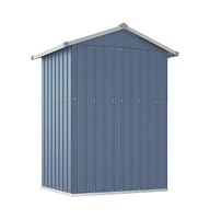 vidaXL Garden Shed 49.6"x38.4"x69.7" Galvanized Steel