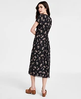 Lucky Brand Women's Floral Lace-Trim Midi Dress