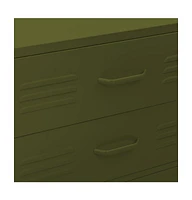 Chest of Drawers Olive Green 31.5"x13.8"x40" Steel
