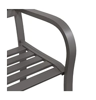 vidaXL Twin Patio Bench 96.9" Gray Steel