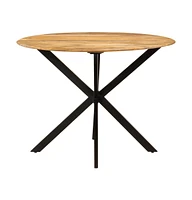 vidaXL Dining Table 43.3"x30.7" Solid Wood Mango and Steel