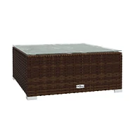 vidaXL 3 Piece Patio Lounge Set with Cushions Brown Poly Rattan