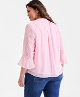 Style & Co Plus Size Pintuck Blouse, Exclusively at Macy's