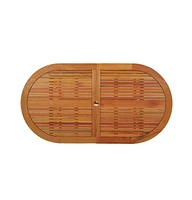vidaXL Patio Table 63"x33.5"x29.5" Solid Wood Eucalyptus
