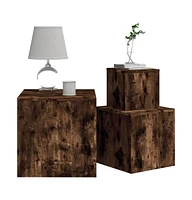 vidaXL Side Tables 3 pcs Smoked Oak Engineered Wood