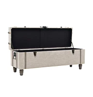 Storage Benches 3 pcs Cream Solid Wood Fir&Fabric