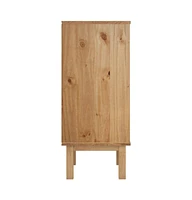 Drawer Cabinet Otta Brown&White 30.1"x15.6"x35.4" Solid Wood Pine