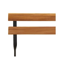 vidaXL 3 Piece Folding Bistro Set Solid Wood Teak and Steel